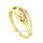 Damenring Blatt mit Zirkonia echt Gold 333 Glanz