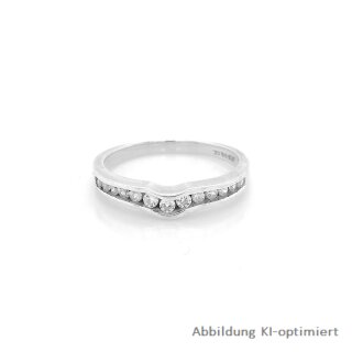 Silberner Damenring mit Zirkonia echt Silber 925 Glanz Ringweite 57