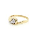 Damenring bicolor gelb/weiß mit Diamant echt Gold 585 Glanz Ringweite 61