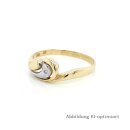 Damenring bicolor gelb/weiß mit Diamant echt Gold...