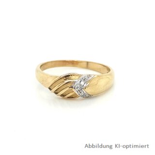 Damenring mit 3 Diamanten echt Gold 333 matt/Glanz Ringweite 58
