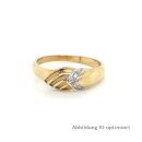 Damenring mit 3 Diamanten echt Gold 333 matt/Glanz Ringweite 58