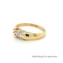 Damenring mit 3 Diamanten echt Gold 333 matt/Glanz Ringweite 58