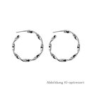 Steckcreolen gedrehter Kreis echt Silber 925 Glanz ca. 30mm