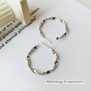 Steckcreolen gedrehter Kreis echt Silber 925 Glanz ca. 30mm