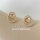 Ohrstecker Doppelringe mit Perle echt Silber 925 vergoldet 17x14mm