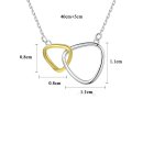 Zweifarbiges Silbercollier Halskette gelb/weiß Länge 45cm