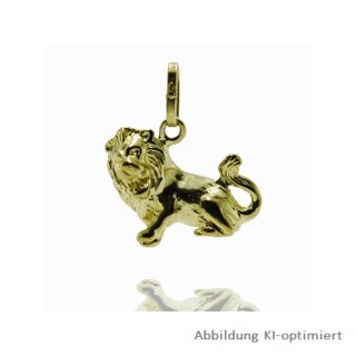 Tierkreiszeichen, Sternbildanhänger - Kettenanhänger Löwe, Gelbgold 585
