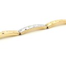 Armband bicolor echt Gold 585 gelb/weiß Länge 18,5cm
