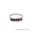 Damenring Weißgold 585 mit 5x Rhodolith Ringweite 55