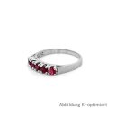 Damenring Weißgold 585 mit 5x Rhodolith Ringweite 55