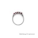 Damenring Weißgold 585 mit 5x Rhodolith Ringweite 55