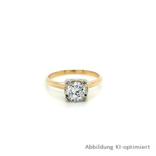Verlobungsring Solitärring echt Gold 585 bicolor Ringweite 53