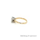 Verlobungsring Solitärring echt Gold 585 bicolor Ringweite 53