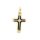 Anhänger Kreuz mit Zirkonia echt Gold 585 Glanz 24x13mm