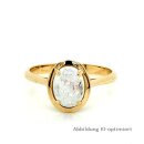 Damenring echt Gold 585 mit Opalith hell oval