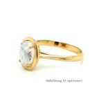 Damenring echt Gold 585 mit Opalith hell oval