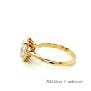 Damenring echt Gold 585 mit Opalith hell oval