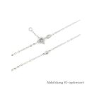 Collierkette Ankerkette echt Weißgold 585 mit 7 Zirkonia Länge 43+2cm