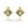Ohrstecker viereckig mit hellblauen/weißen Steinen echt Gold 333 matt/Glanz 12x11mm
