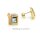 Ohrstecker viereckig mit hellblauen/weißen Steinen echt Gold 333 matt/Glanz 12x11mm
