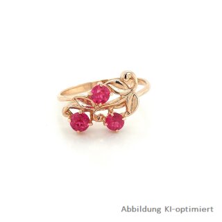 Damenring Zweig echt Rotgold 585 Glanz Ringweite 59