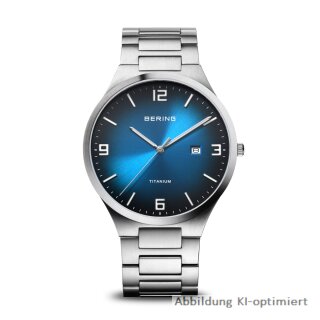 Bering Herrenuhr Titan Gliederarmband Safirglas 5ATM 15240-777
