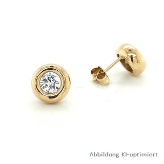 Ohrstecker rund mit Zirkonia echt Gold 333 Glanz 9,8mm