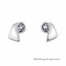 Ohrstecker mit Zirkonia echt Silber 925 matt/Glanz 7x5mm