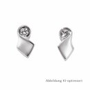 Ohrstecker mit Zirkonia echt Silber 925 matt/Glanz 8x5mm