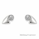 Ohrstecker mit Zirkonia echt Silber 925 matt/Glanz 8x5mm