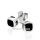 Ohrstecker quadratisch echt Silber 925 mit imit.Onix schwarz 4x4mm