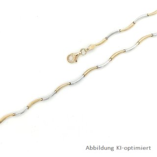 Armband Welle bicolor gelb/weiß echt Gold 333 Glanz Länge 19cm