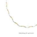 Collier Welle bicolor gelb/weiß echt Gold 333 Glanz...