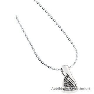 Gleiter Anhänger mit Zirkonia echt Silber 925 Glanz inkl. Kette 48cm