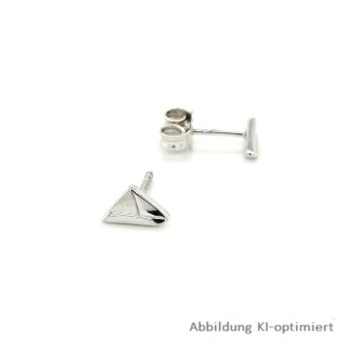 Ohrstecker Dreieck ohne Stein echt Silber 925 matt/Glanz 7x4mm