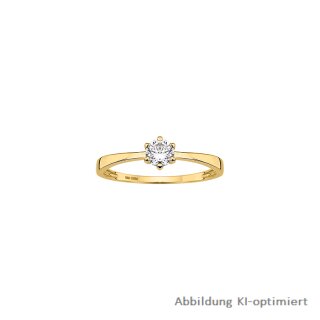 Solitärring Verlobungsring 6er Krappe echt Gold 333 mit Zirkonia