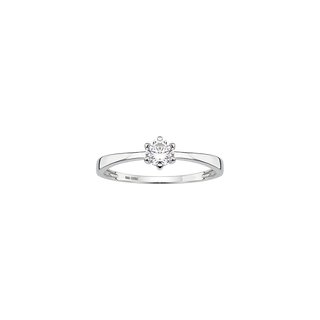 Solitärring Verlobungsring 6er Krappe echt Weißgold 333 mit Zirkonia