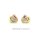 Ohrstecker bicolor rot/gelb mit Diamanten echt Gold 585 Glanz 12x10mm