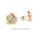 Ohrstecker bicolor rot/gelb mit Diamanten echt Gold 585 Glanz 12x10mm