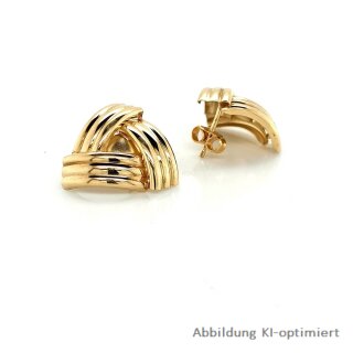 Große Ohrstecker Dreieck echt Gold 375  matt/Glanz 19mm