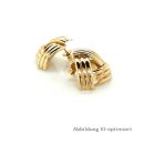Große Ohrstecker Dreieck echt Gold 375  matt/Glanz 19mm