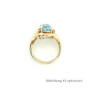Damenring mit Blautopas und 6 Diamanten echt Gold 585 Ringweite 53