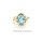Damenring mit Blautopas und 6 Diamanten echt Gold 585 Ringweite 53