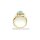Damenring mit Blautopas und 6 Diamanten echt Gold 585 Ringweite 53