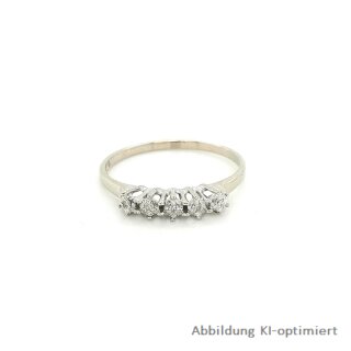 Damenring Verlobungsring mit 5x Diamant echt Weißgold 585 Glanz Ringweite 63