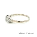 Damenring Verlobungsring mit 5x Diamant echt Weißgold 585 Glanz Ringweite 63