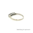 Damenring Verlobungsring mit 5x Diamant echt Weißgold 585 Glanz Ringweite 63