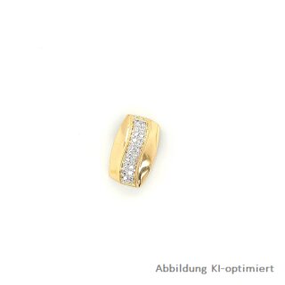 Gleiter Anhänger mit 20 Diamanten echt Gold 750 Glanz 14x9mm