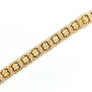 Armband Fantasie echt Gold 585 matt/Glanz Länge 19,5cm